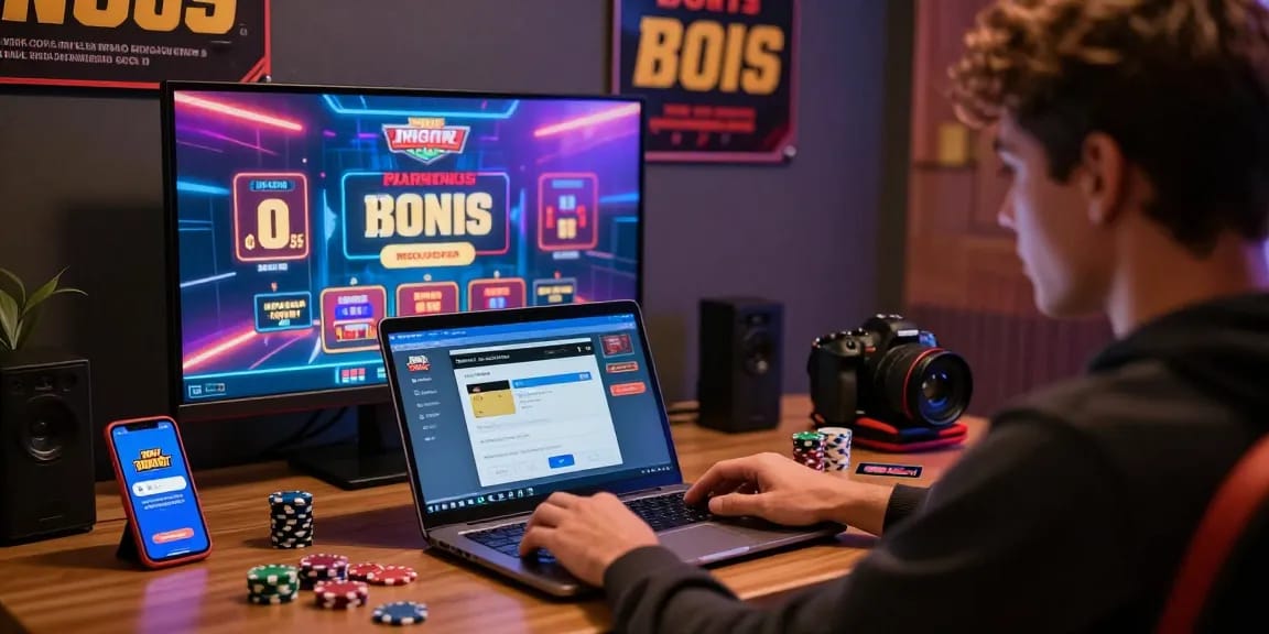 Player enjoying online gaming at a credit card casino, showcasing vibrant promotions and a welcoming atmosphere on https://transact.org.uk.