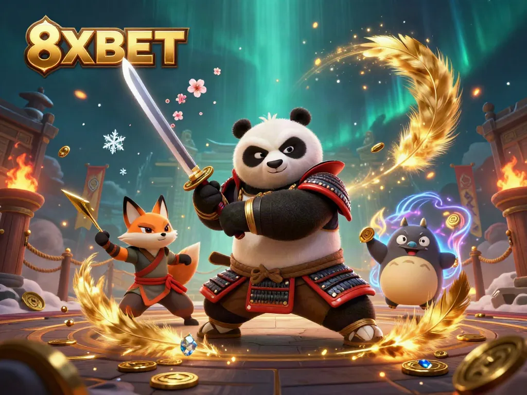 Experience the thrill of gaming with 8XBET, featuring dynamic characters and a vibrant atmosphere.
