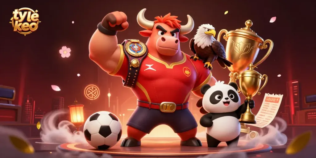 Experience thrilling ty le keo action with dynamic sports characters and betting elements.
