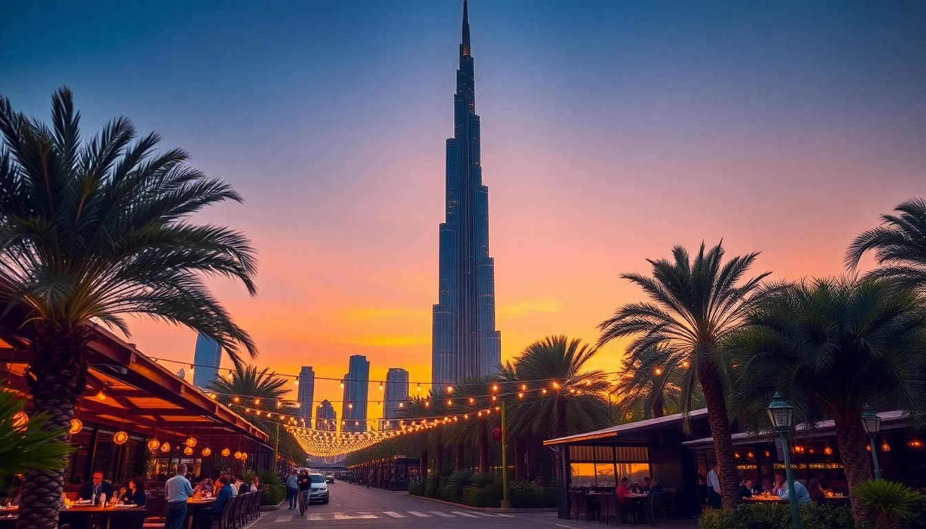 Enjoying the skyline while traveling to Dubai with Burj Khalifa in the background.