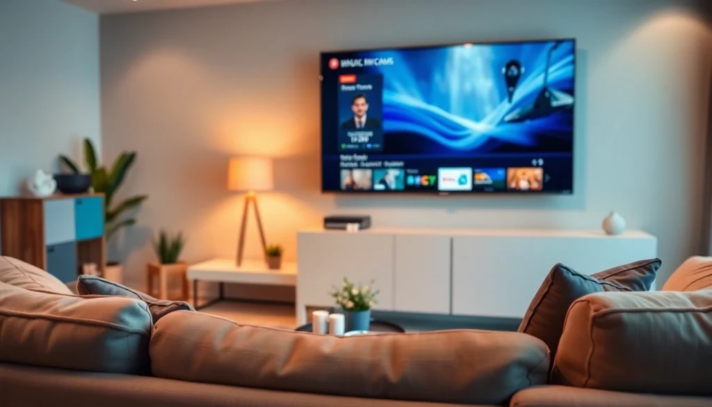 Experience seamless viewing with iron iptv in a modern living room setting featuring high-definition content.
