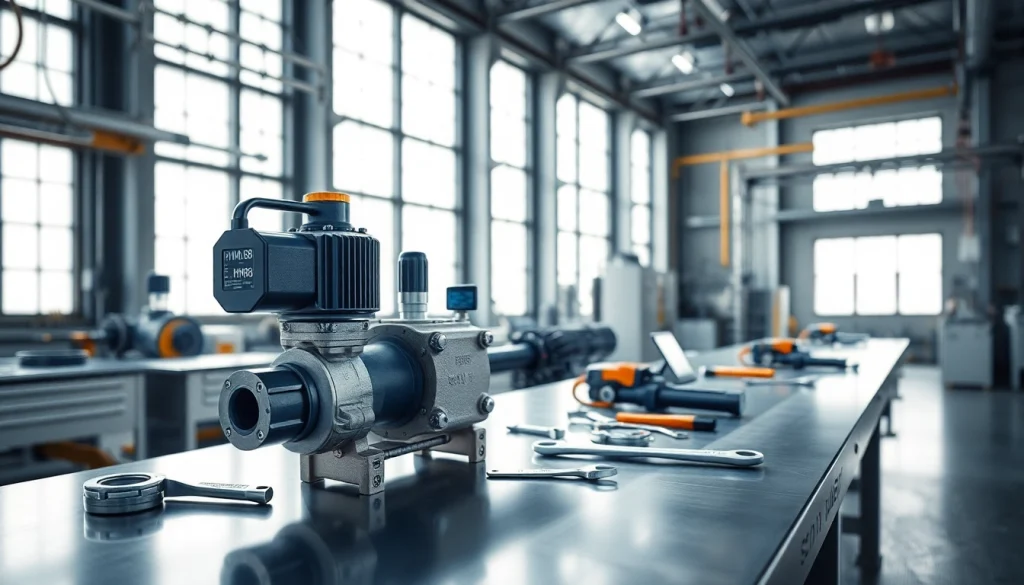 HM88 manifold valve prominently displayed in a bright industrial workspace.