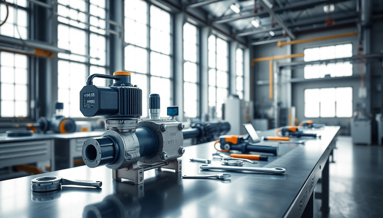 HM88 manifold valve prominently displayed in a bright industrial workspace.