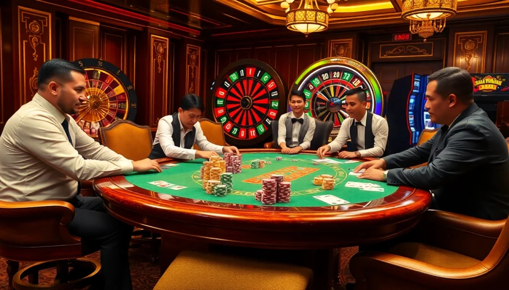 Engage in thrilling poker at Trang chủ Hi88's luxurious casino experience with vibrant chips and elegant decor.
