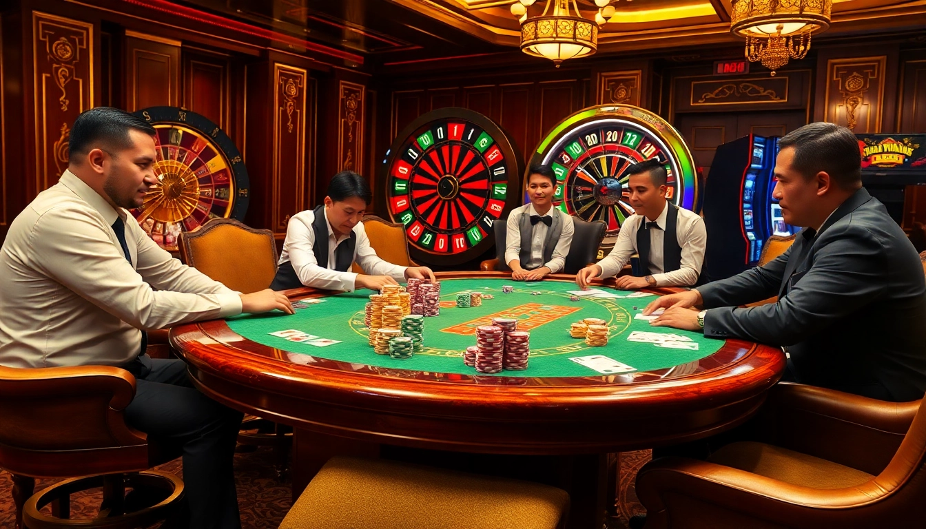 Engage in thrilling poker at Trang chủ Hi88's luxurious casino experience with vibrant chips and elegant decor.