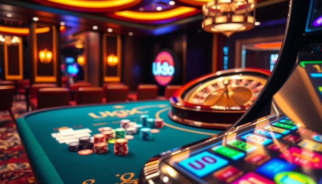 Experience the excitement of uk88 top casino gaming with vibrant tables and thrilling slot machines.