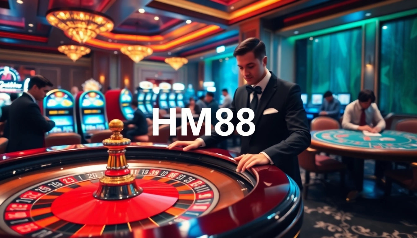 HM88 players engaging in thrilling roulette action at a professional casino.