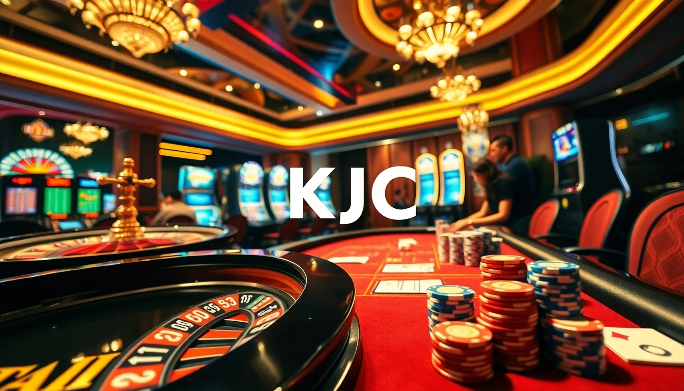 KJC players engaging in an exciting roulette game at a luxury casino.