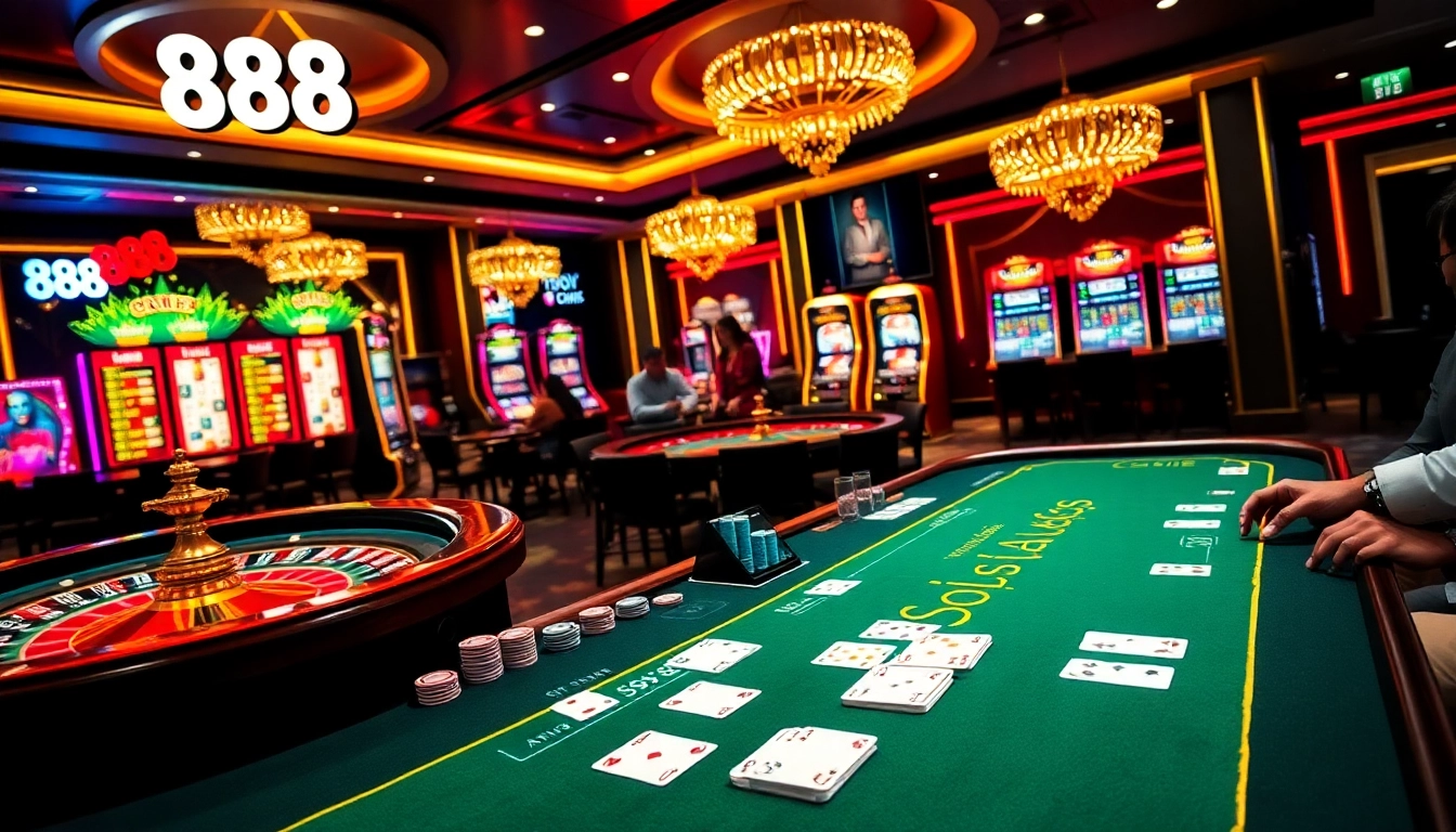 Experience exciting wins with 888b at a vibrant casino table.