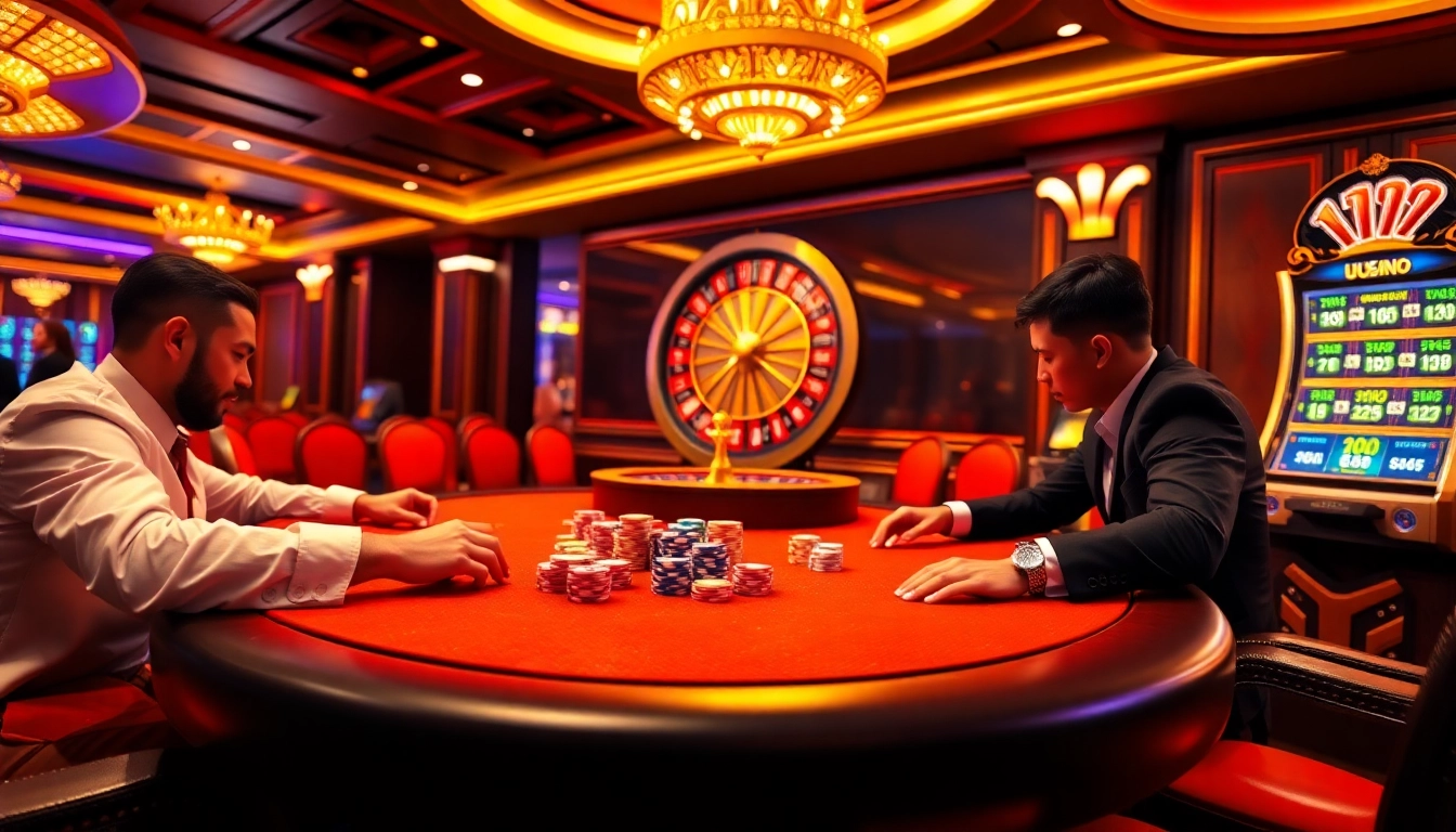 Experience the excitement of U888 online casino with vibrant poker chips and a roulette wheel.