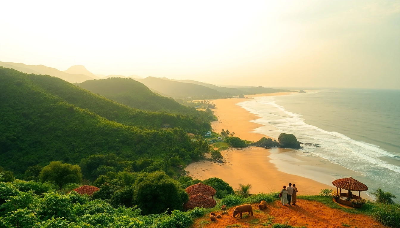 Stunning landscape of Hela Lanka showcasing lush greenery and golden beaches.