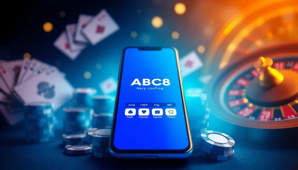 Online gambling interface showcasing ABC8 with vibrant elements and user-friendly design.