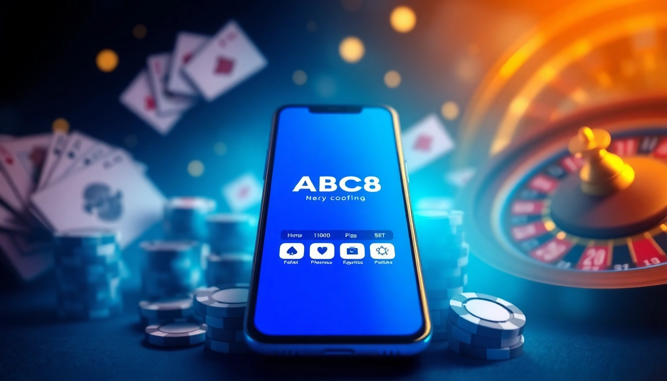 Online gambling interface showcasing ABC8 with vibrant elements and user-friendly design.