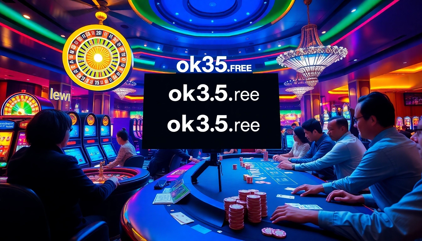 Engaging players at ok365.free enjoy a thrilling roulette game in a vibrant casino atmosphere.