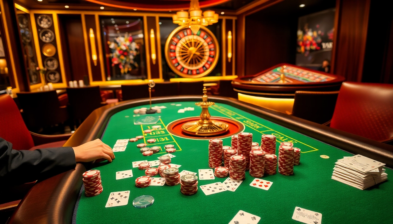 Engaging gamblers at the ta88 casino table with high-stakes poker and roulette thrills.