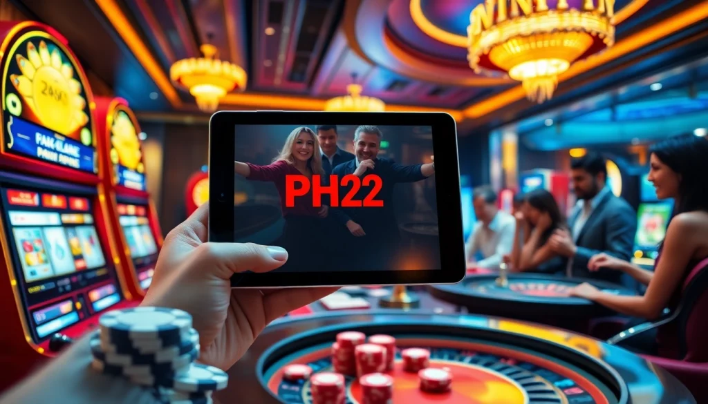 Experience the excitement of online gaming at https://ph22.net.ph/ with vibrant slot machines and eager players.