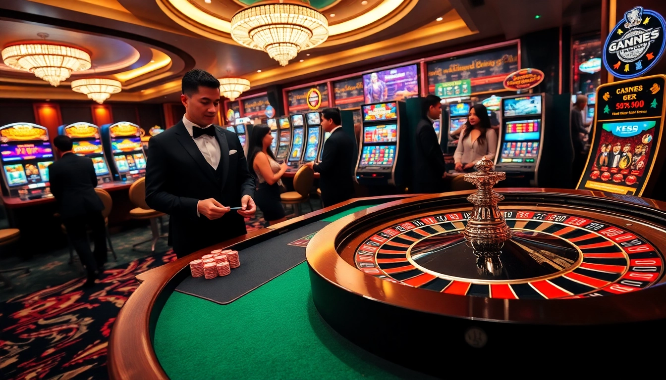 Gambling excitement at https://s88.works/ with vibrant casino games and players at the card table.