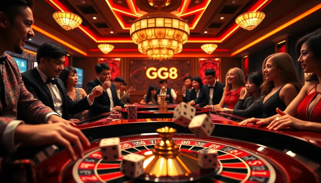 Players enjoying thrilling games at the GG 88 casino table, highlighting excitement and strategy.