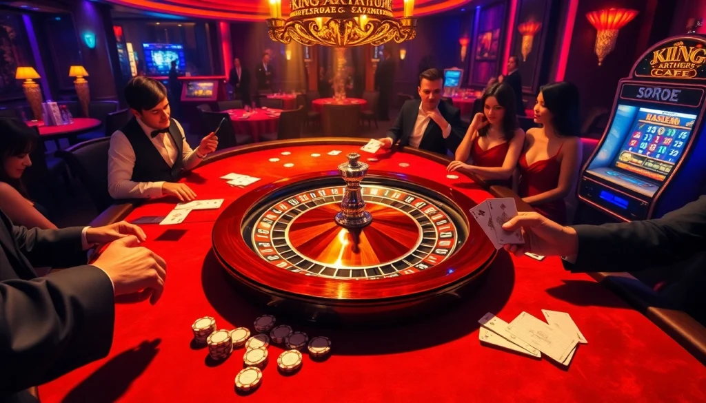 Experience thrilling gameplay at the casino featuring poker chips and cards near the https://kingarthurcafe.com/menu.