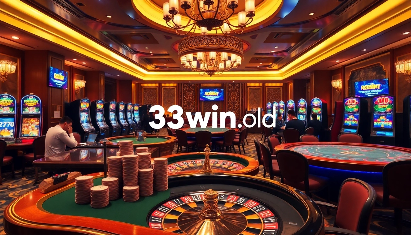 Experience thrilling gameplay at https://33winn.gold/ with vibrant casino tables and slot machines.