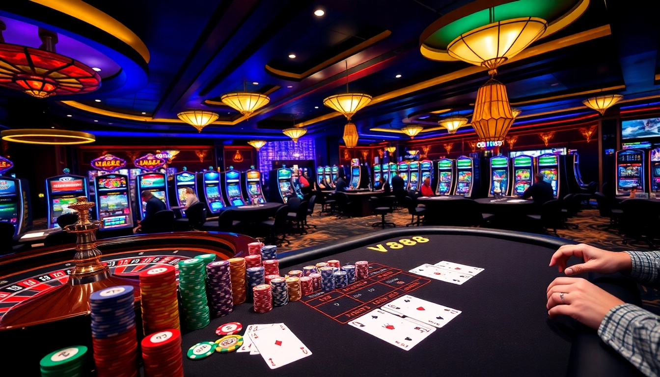 Experience the excitement of VJ88 with vibrant casino gaming visuals.