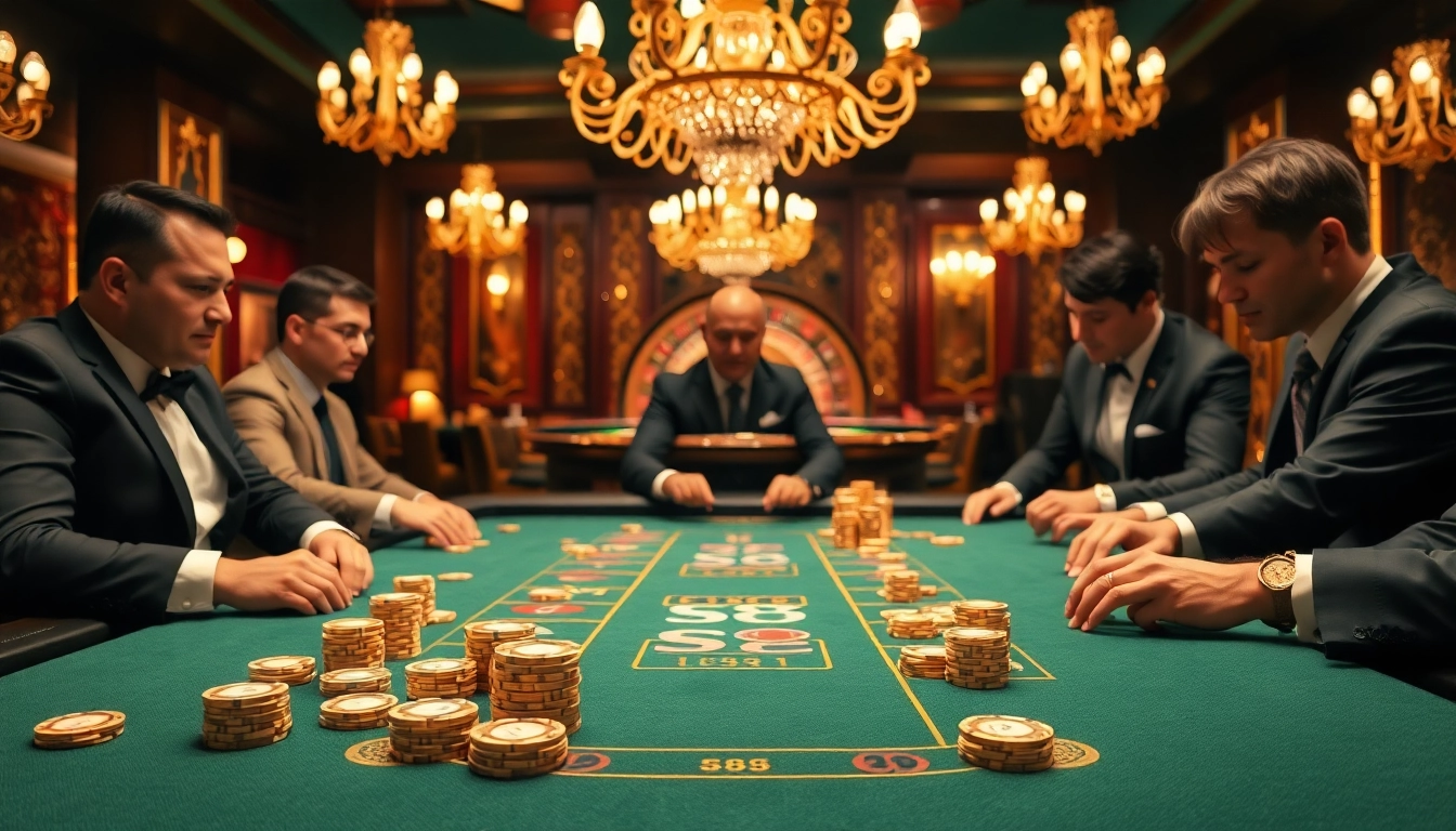 S8 Casino features a luxurious blackjack table with vibrant poker chips and golden cards in an elegant setting.