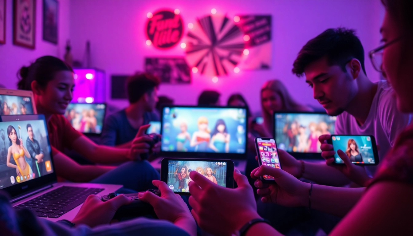 Immersive gaming experience featuring diverse XXX games on multiple devices.