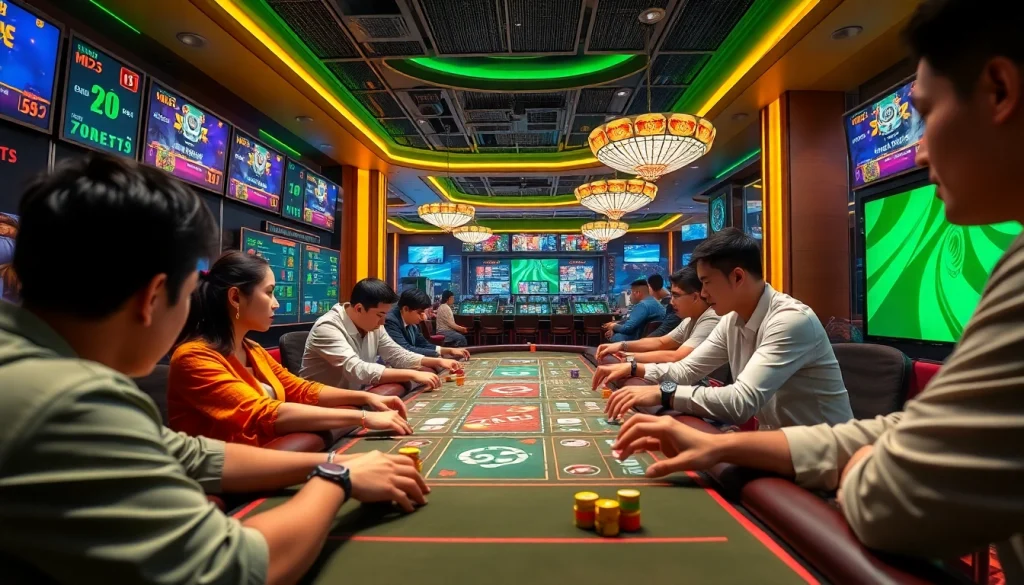 Experience thrilling gameplay at https://taixiumd5.world, where players engage in fast-paced Tài Xỉu MD5 in a vibrant casino setting.