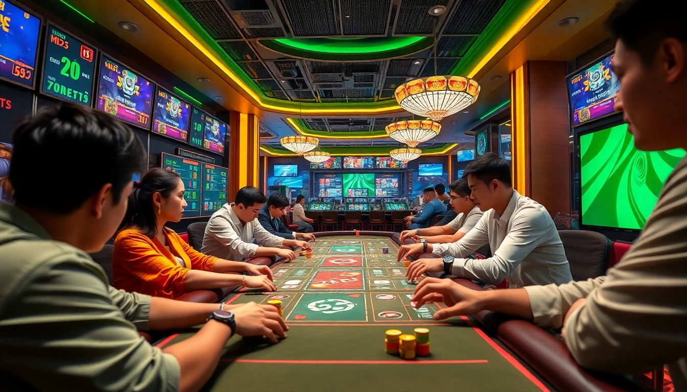 Experience thrilling gameplay at https://taixiumd5.world, where players engage in fast-paced Tài Xỉu MD5 in a vibrant casino setting.
