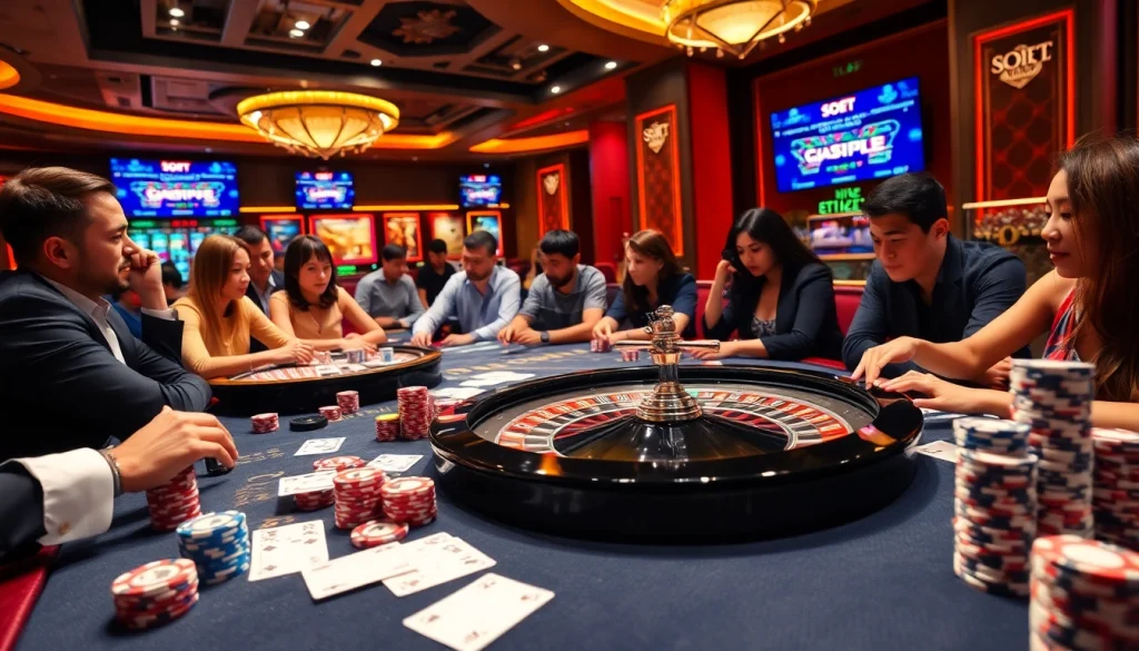 Experience the excitement of gambling at SOIBET with a luxurious casino table setup.