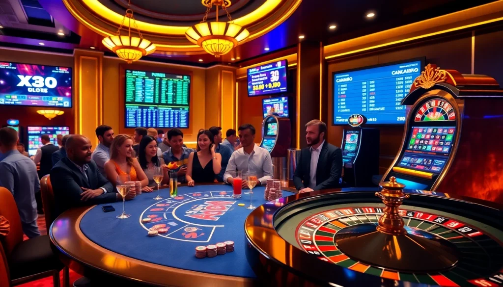 Exciting casino games happening at https://xx88.eu.com/ with players engaged at the poker table and roulette wheel.