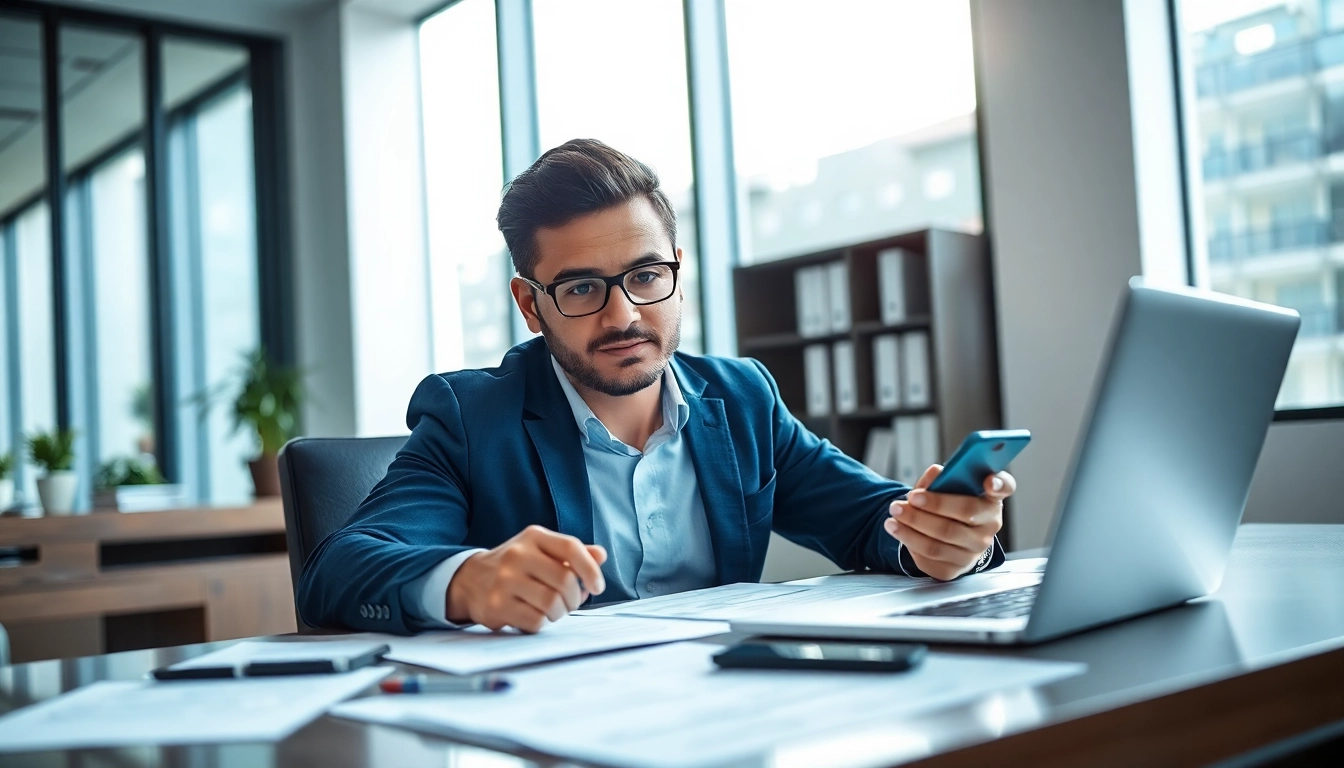 Reviewing uk eta online application with an immigration official in a modern office setting.