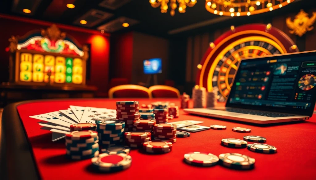 Experience the thrill of gambling at https://bet168.me/ with vibrant casino visuals showcasing poker, slots, and roulette.