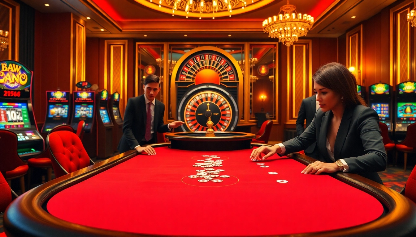 Say88 com brings the excitement of high-stakes poker with a luxurious, energetic casino scene featuring professional dealers.