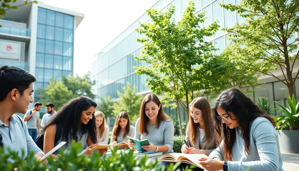 Students studying at Istanbul Nişantaşı University, showcasing modern campus life, promoting the keyword nisantasi university apply.