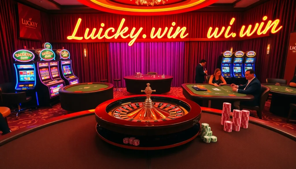 Experience thrilling gameplay at Lucky.win with a luxurious casino atmosphere.