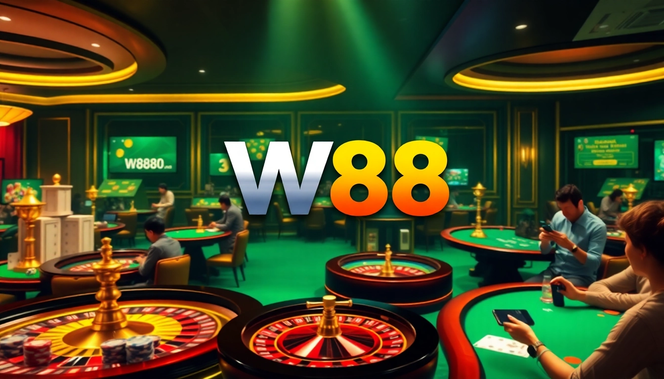 Experience w88 dang nhap through immersive casino gameplay with vibrant tables and engaging mobile betting actions.
