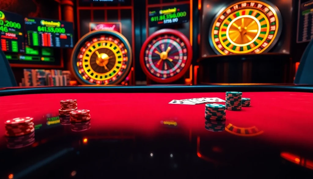 An engaging casino scene with poker chips and cards featuring dom88.us.com branding, showcasing a luxury online gambling atmosphere.