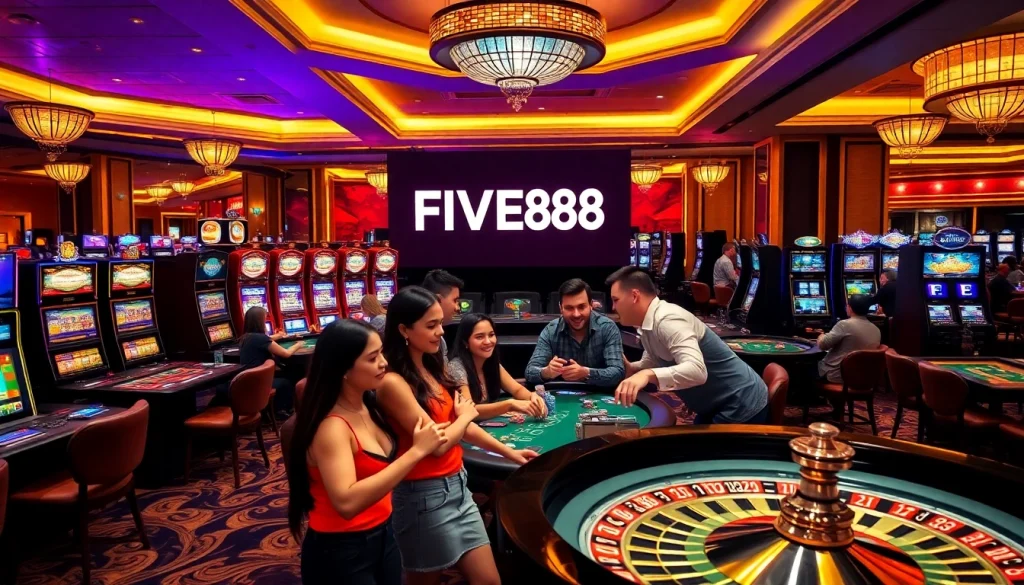 Enjoying a thrilling game at FIVE88's luxurious casino atmosphere.