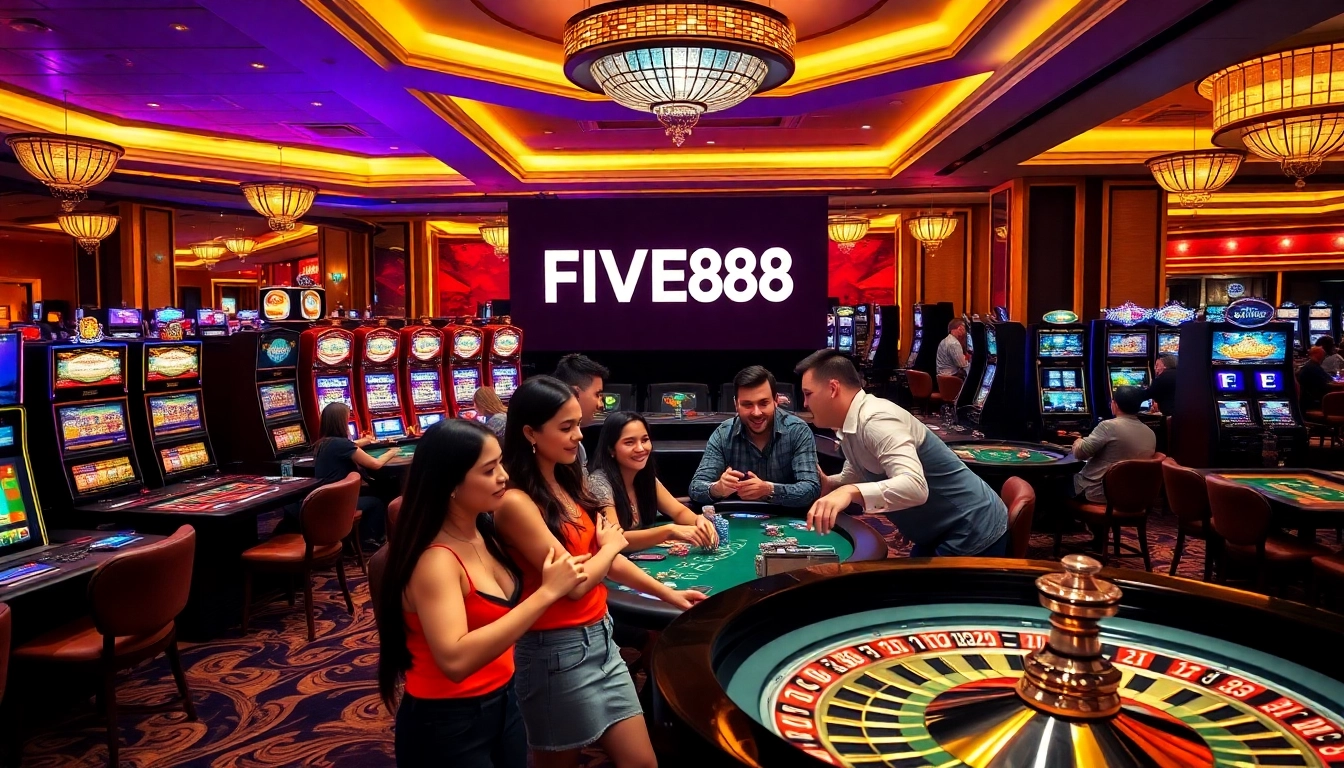 Enjoying a thrilling game at FIVE88's luxurious casino atmosphere.