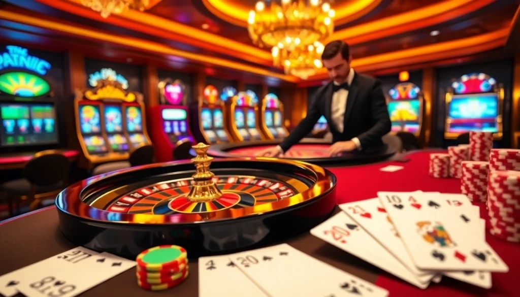 Experience excitement at 13win.com with vibrant casino elements including roulette, poker, and winning chips.