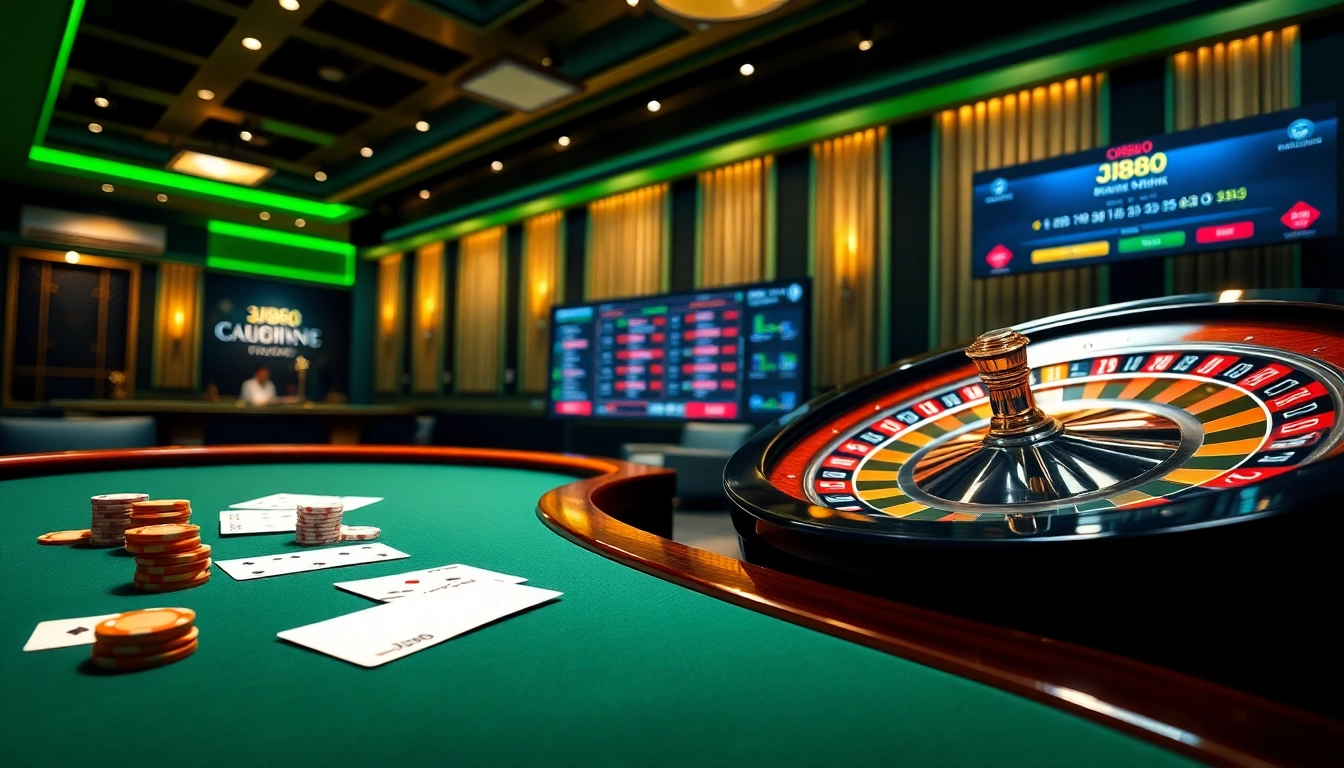 Engage in thrilling BJ888 online gambling with polished tables and vibrant betting interfaces.