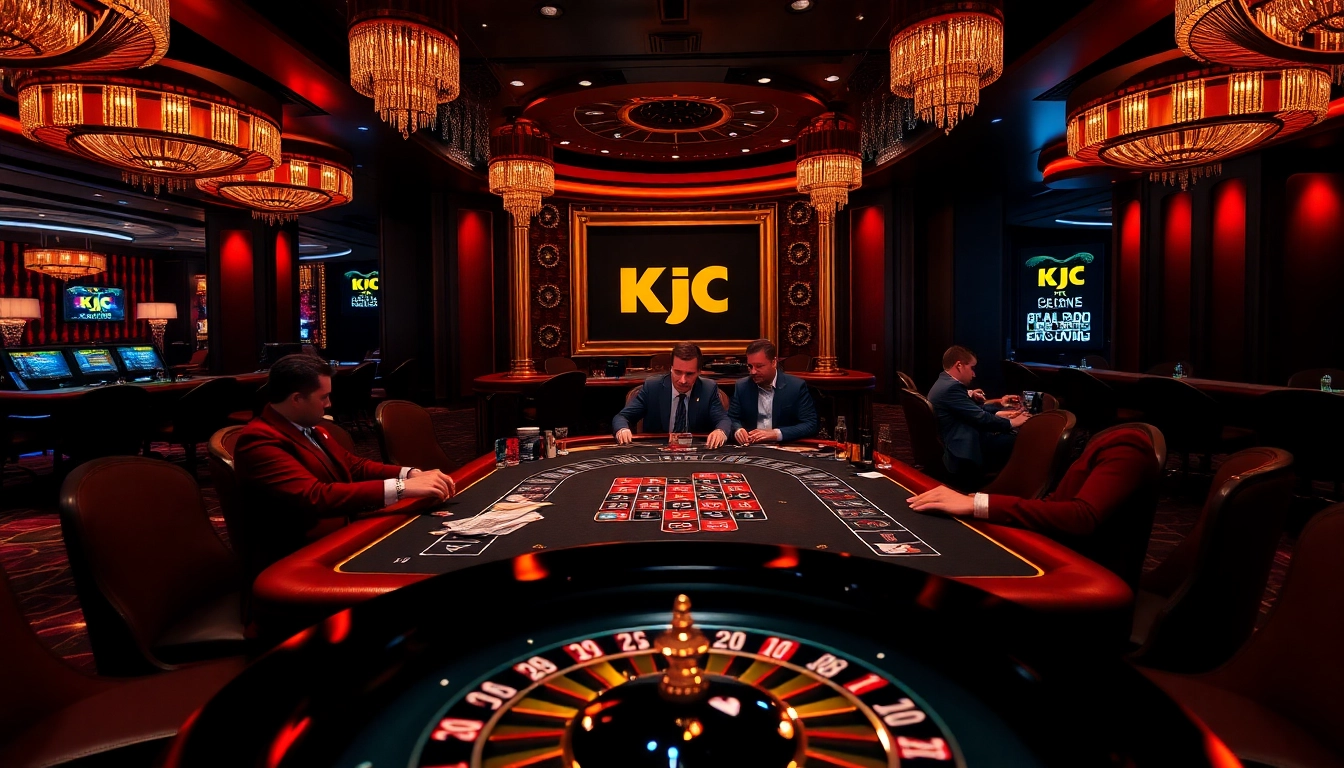 KJC poker players enjoying a luxurious gaming experience at an upscale casino.