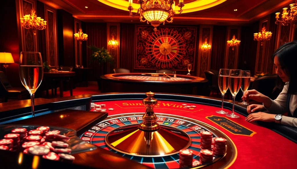 Experience the excitement of Sunwin-themed casino gaming with luxurious betting tables and high-stakes action.