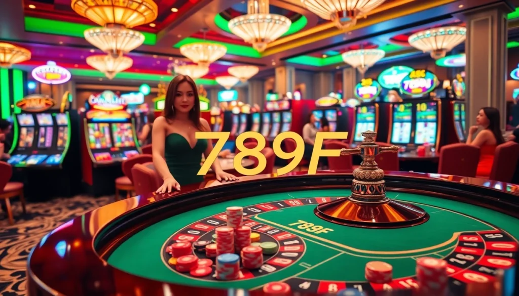 Exciting scene of gambling with roulette at 789F casino, showcasing vibrant gameplay and luxurious atmosphere.