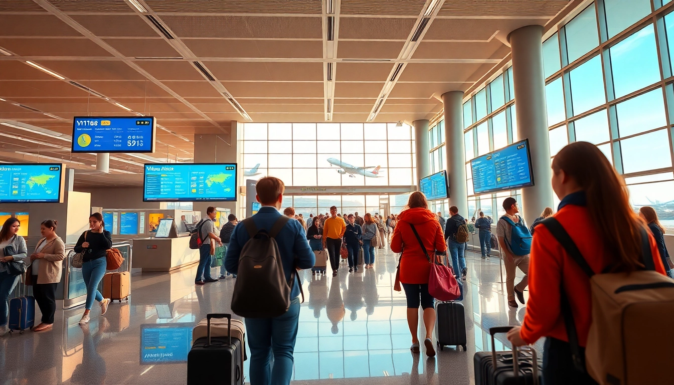 Live flight status display for VN168 at a bustling airport terminal.
