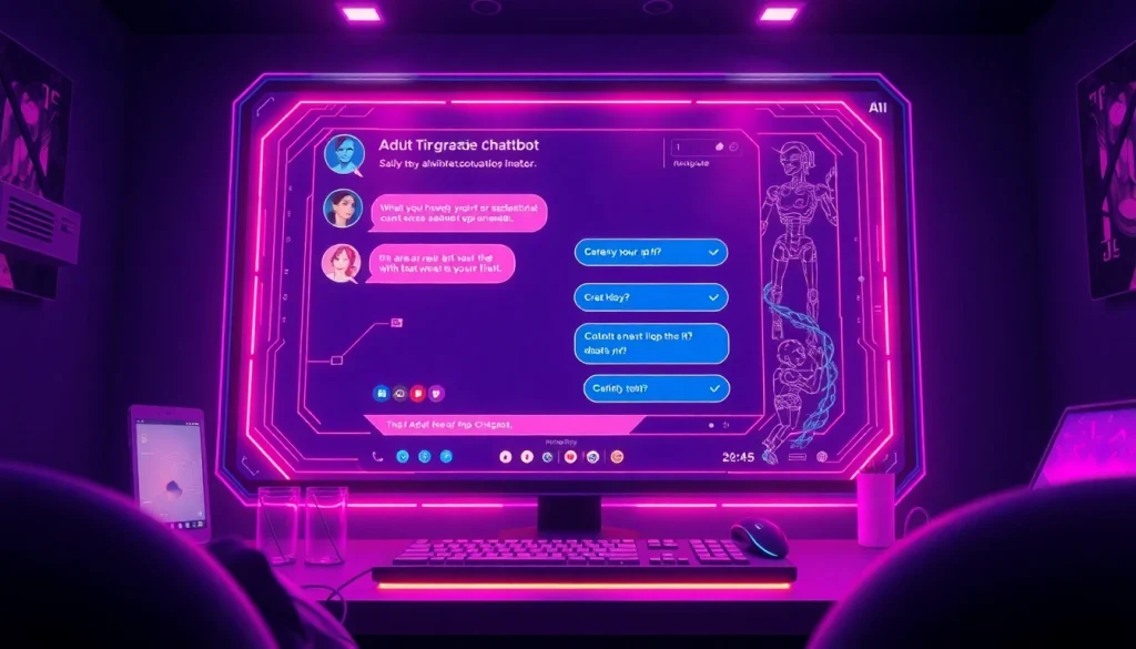 Immersive NSFW AI chatbot interaction showcasing modern digital design.