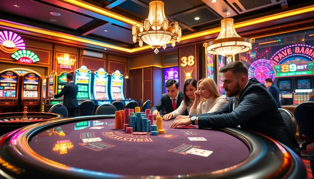 Players engaging intensely at a poker table, embodying the thrill of 89bet gambling.