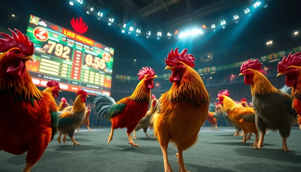 Experience the excitement of online cockfighting at sv368win.live with vibrant scenes and live betting action.