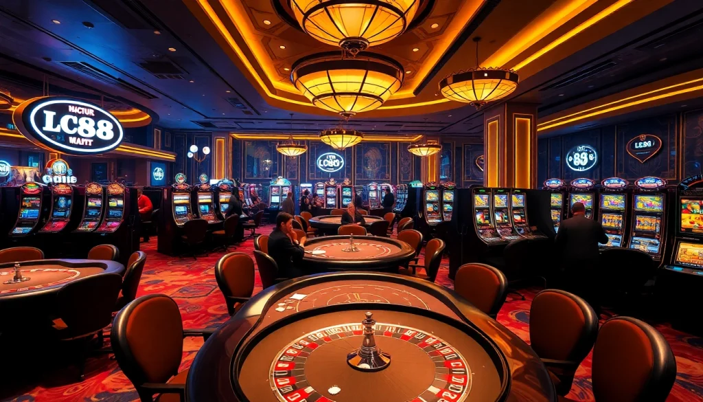 Experience the excitement of LC88 casino action with vibrant gaming tables and intense gameplay.